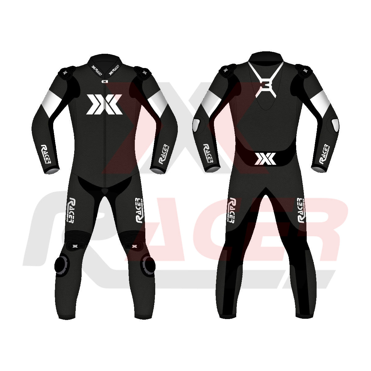 Black, Grey and White X3 Motobike Racing Suit