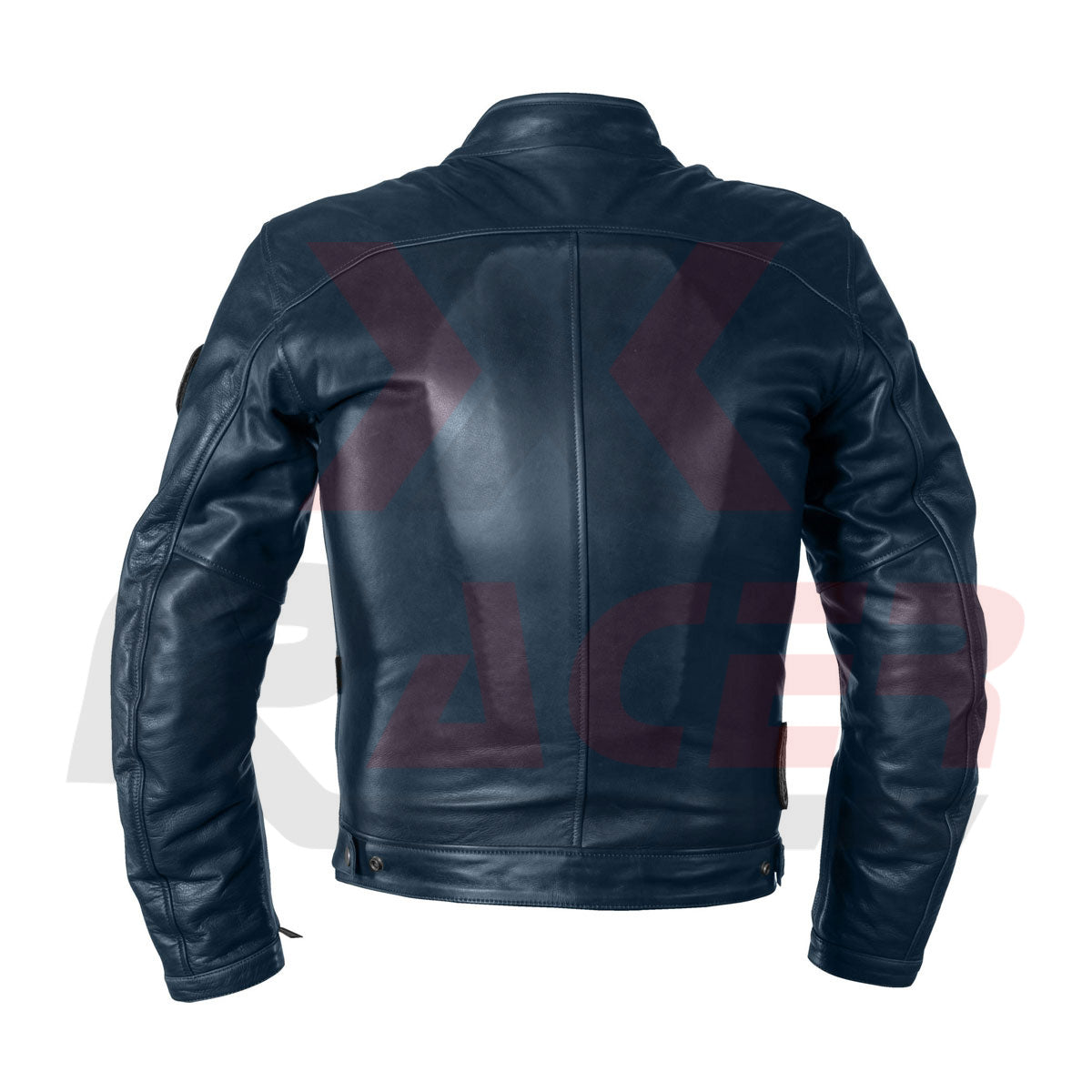 Helstons Mens Leather Jacket with White Front Lines