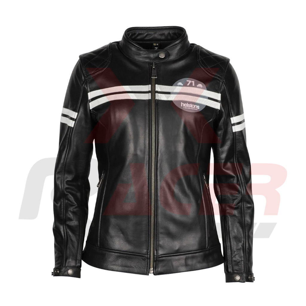 Helstons Black Leather Jacket for Women