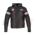 Helstons Mens Leather Jacket with Reflective Tape