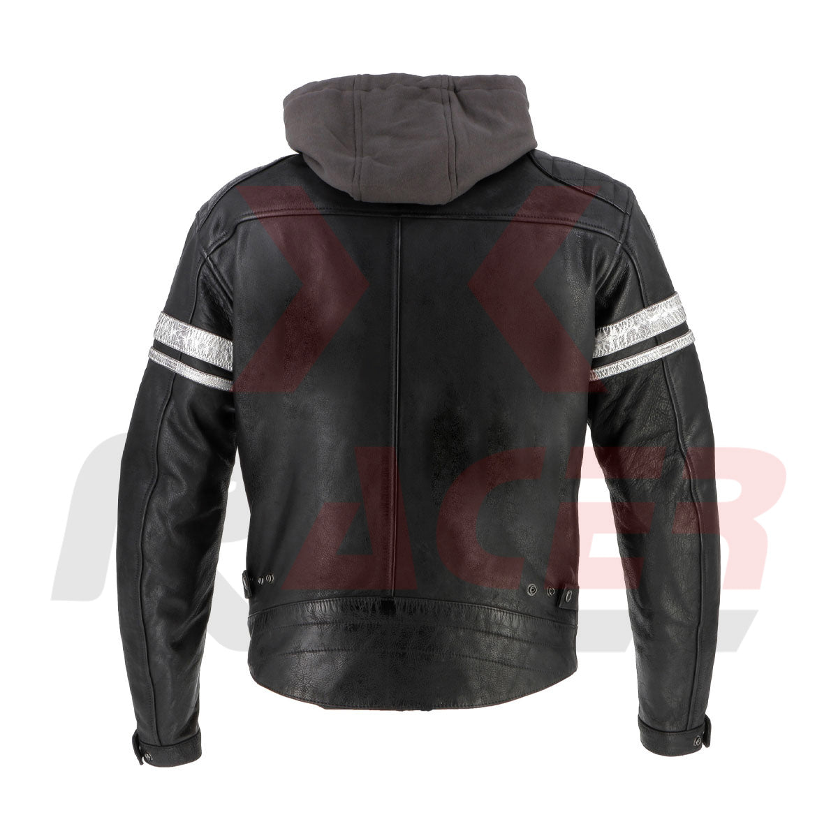 Helstons Mens Leather Jacket with Reflective Tape