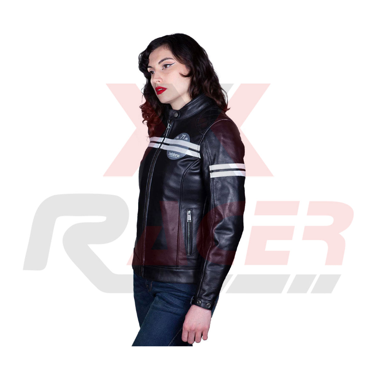 Helstons Black Leather Jacket for Women