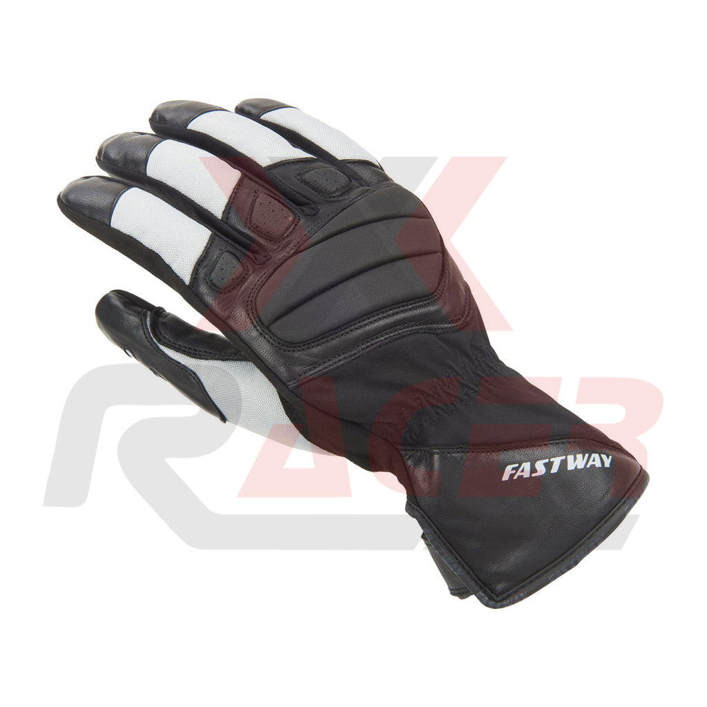 All-Season Riding Gloves with Hard Knuckle Protection – Black/White