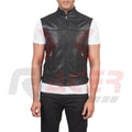 Plain Black Leather Vest