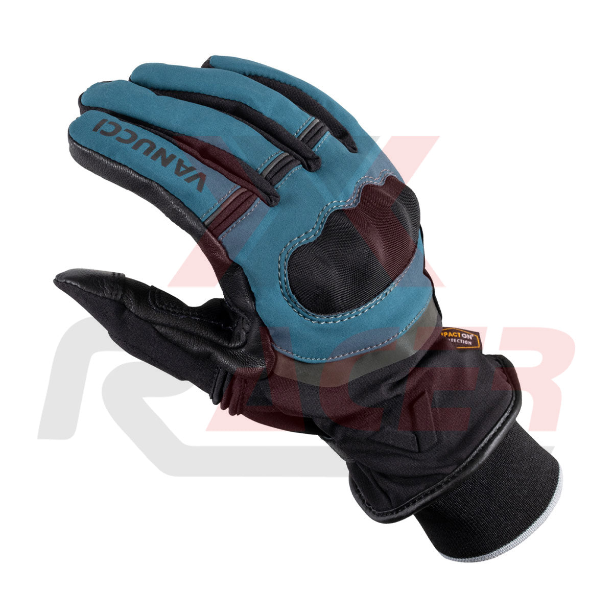 All-Season Riding Gloves with Hard Knuckle Protection – Blue
