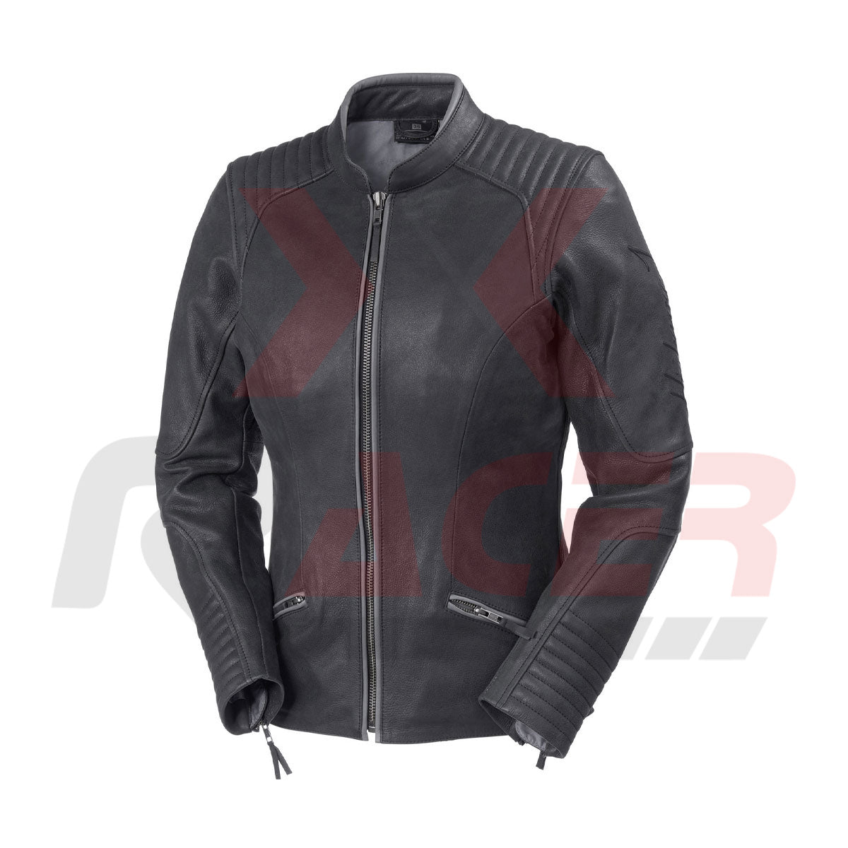 Simple Black Leather Jacket for Women