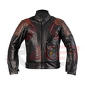 Helstons Black Mens Leather Jacket with Brown Shoulder Patches
