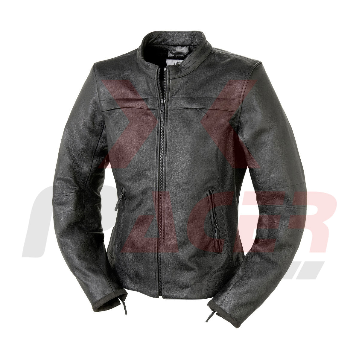 Black Leather Jacket for Women with hidden Top Pockets