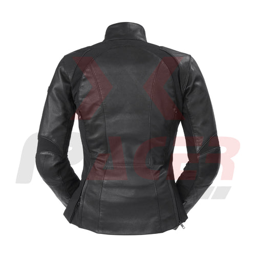 Black Leather Jacket for Women with Slimfit Design