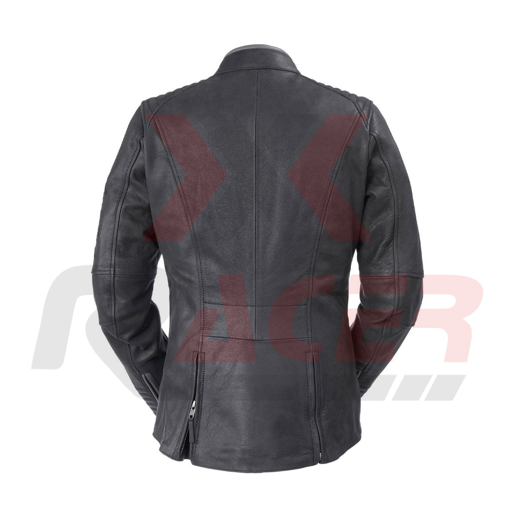 Simple Black Leather Jacket for Women