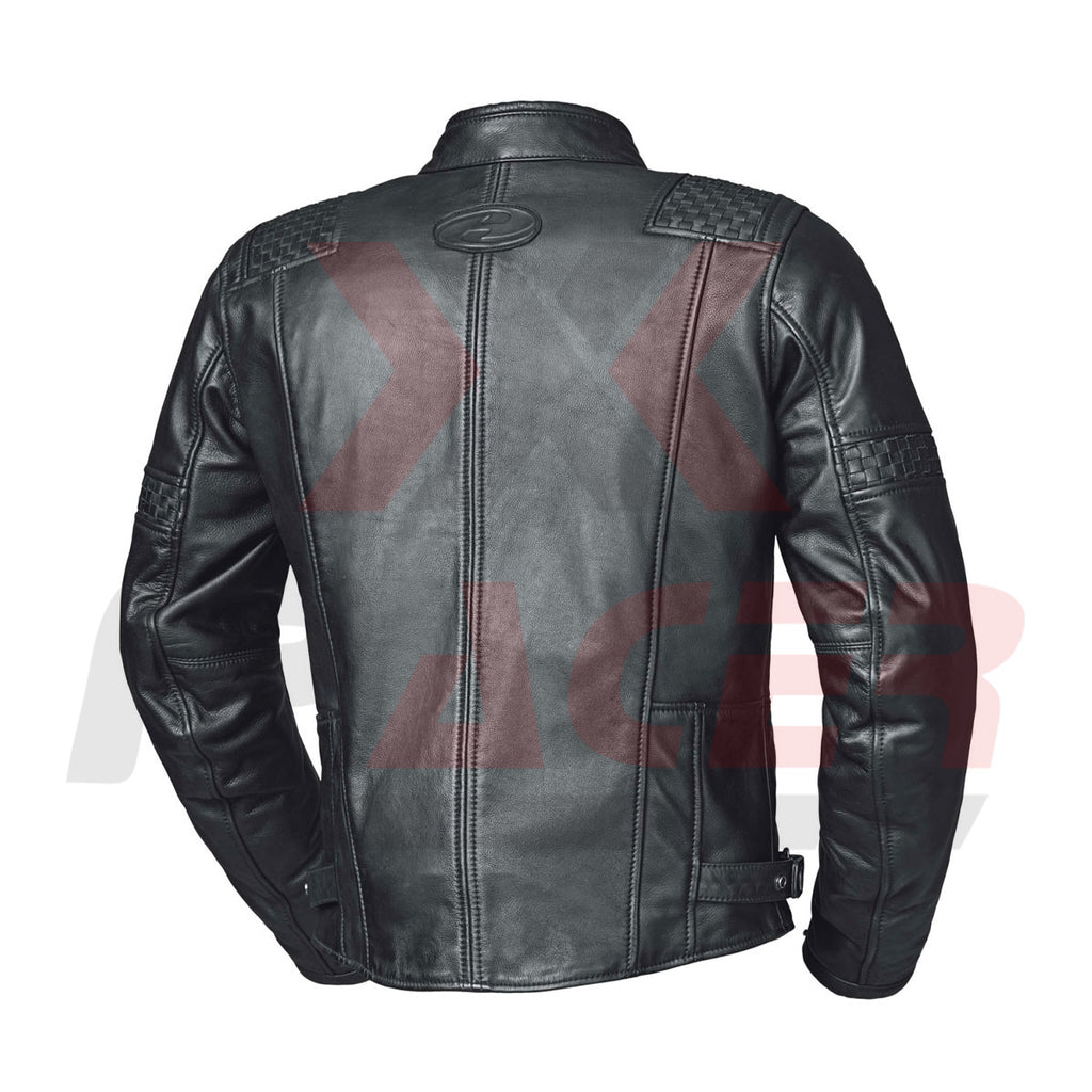 Mens Leather Jacket with Extra Zipps
