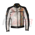 Helstons Mens Leather Jacket White/Black