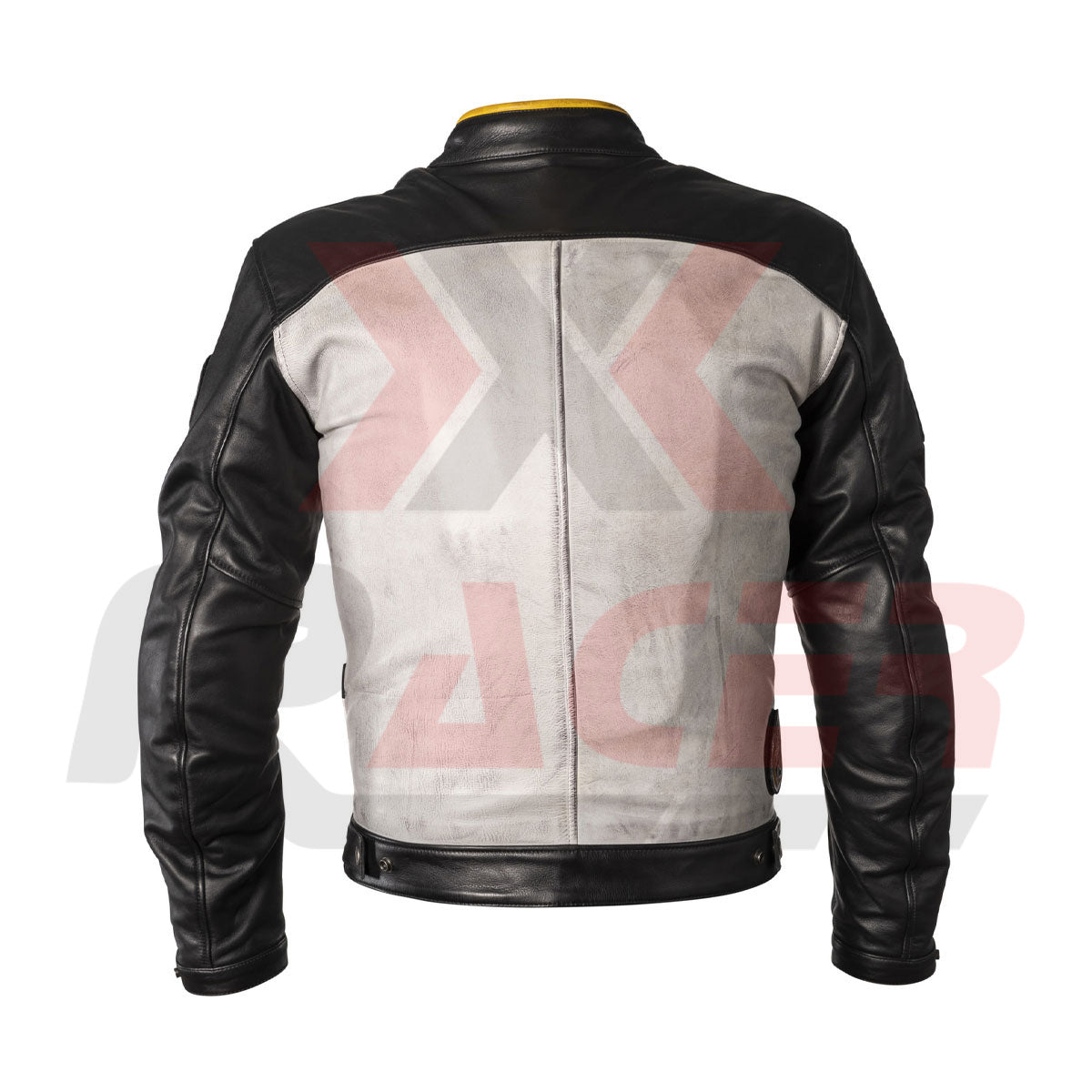 Helstons Mens Leather Jacket White/Black