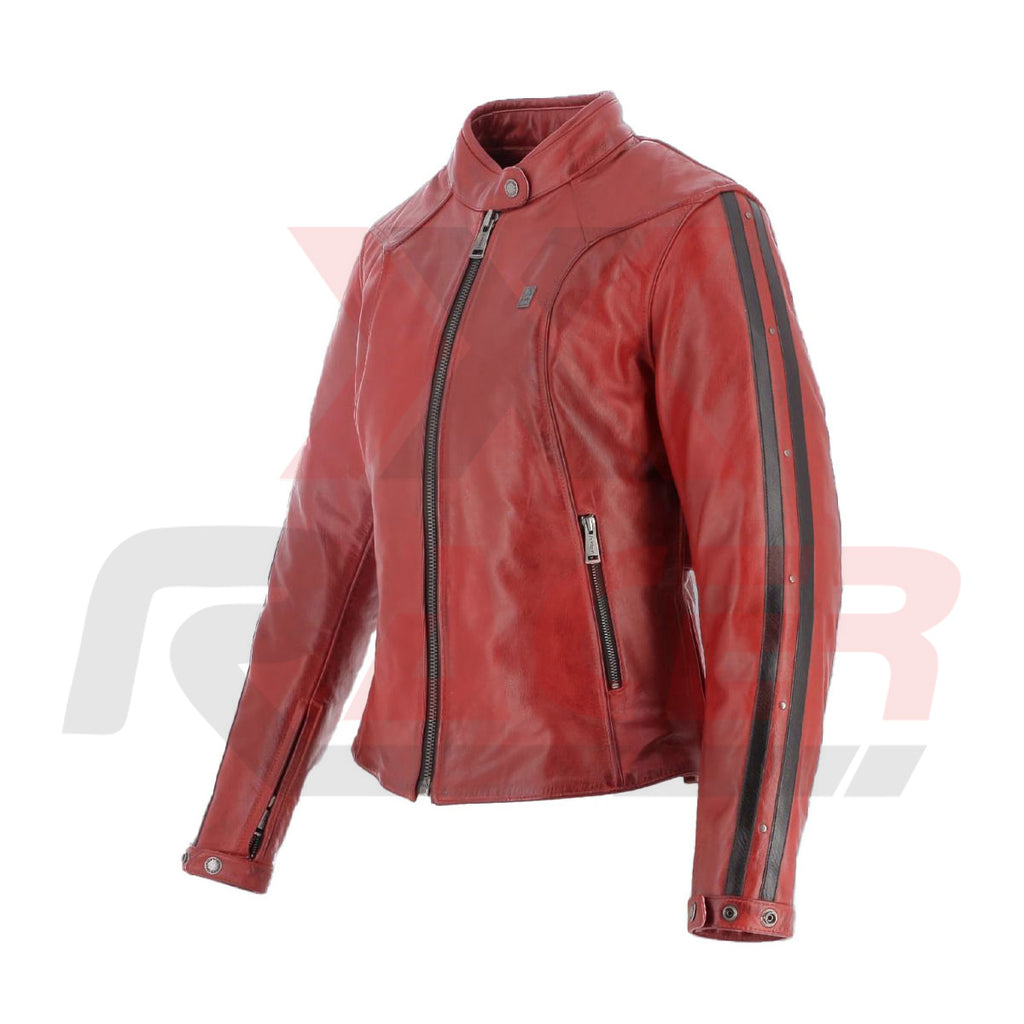 Maroon Leather Jacket for Women