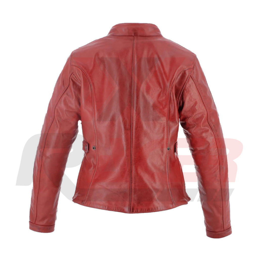 Maroon Leather Jacket for Women