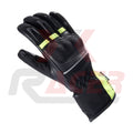 Riding Gloves with Hard Knuckle Protection – Black/Yellow