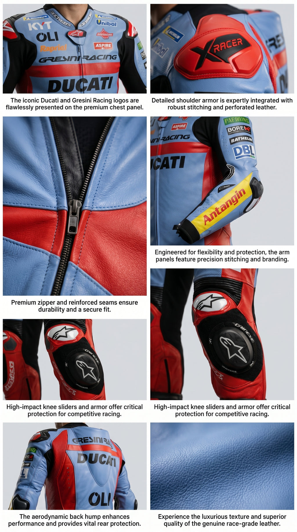 Ducati Moto GP Suit Sky Blue