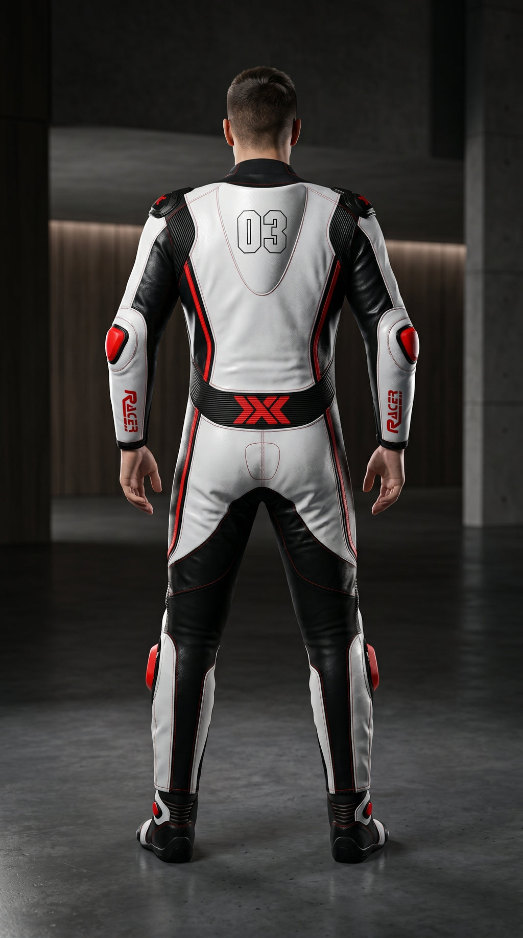White and Black X3 Motobike Racing Suit