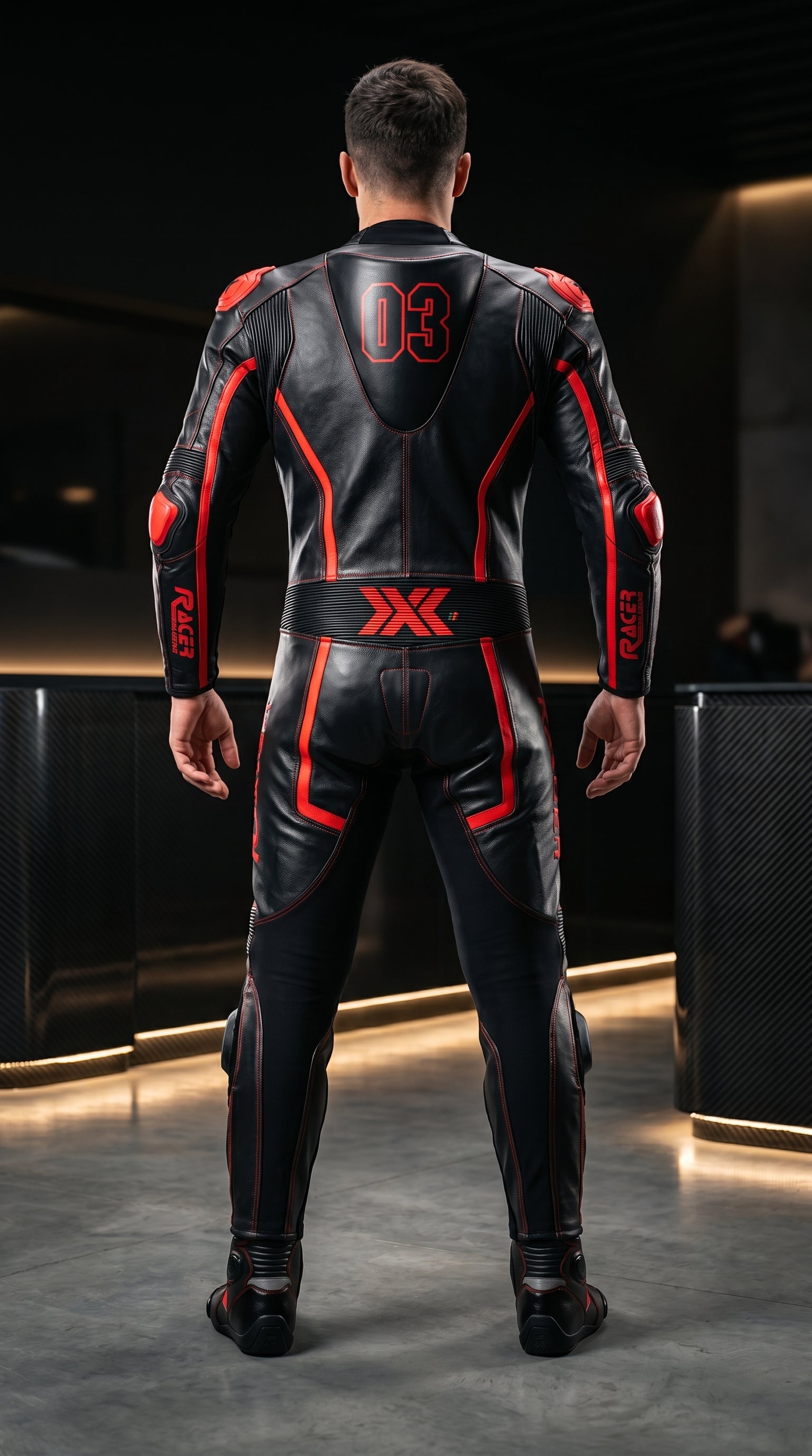 Black and Red X3 Motobike Racing Suit