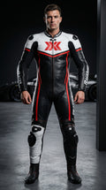 Black, Red and White X3 Motobike Racing Suit