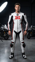 White and Black X3 Motobike Racing Suit
