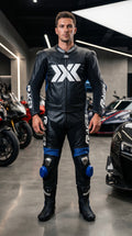 Black and Blue X3 Motobike Racing Suit