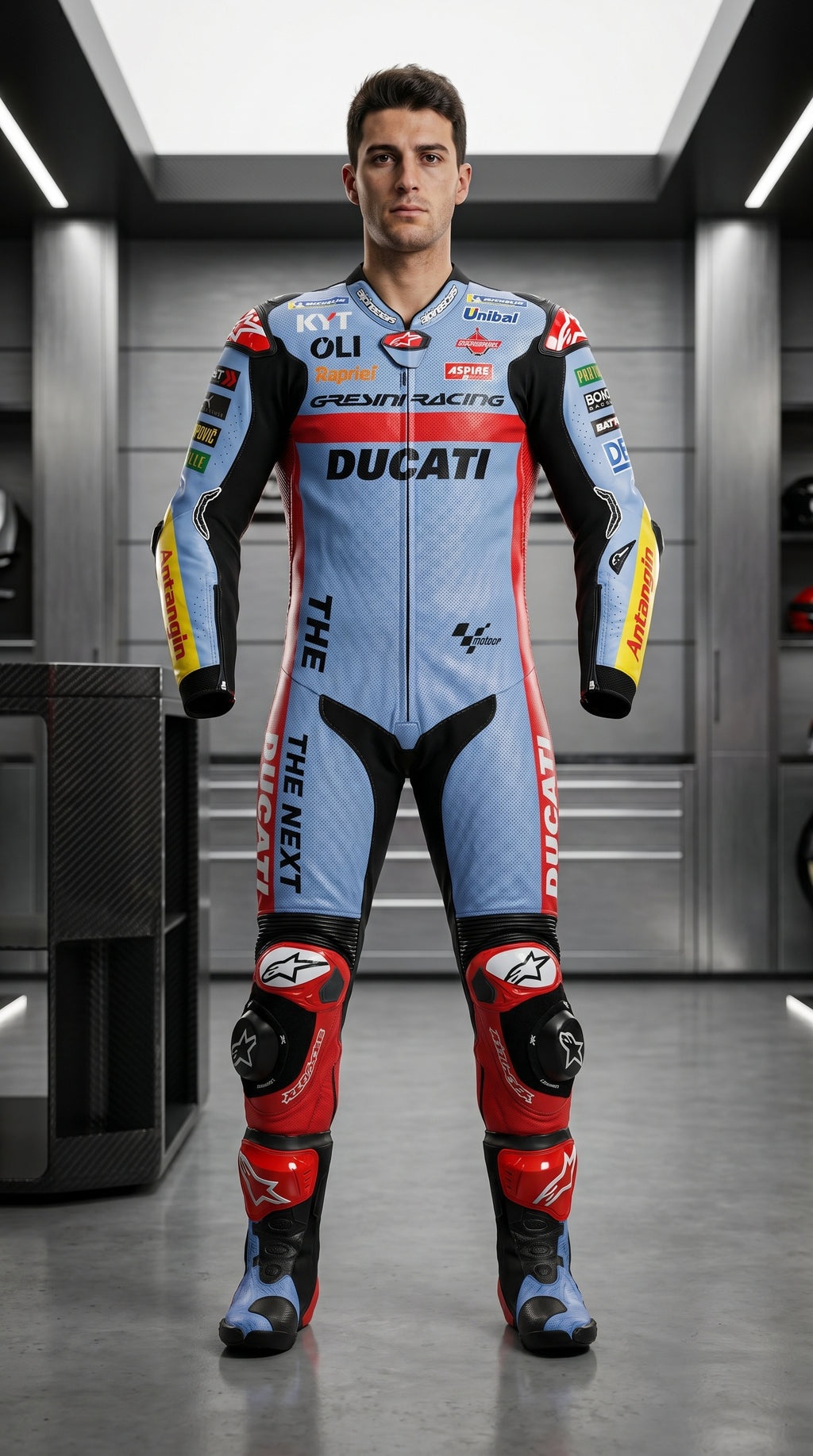 Ducati Moto GP Suit Sky Blue