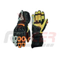 Black Motorbike Gloves with Yellow, Orange and Grey