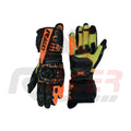 Black Motorbike Gloves with Yellow Orange