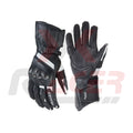 Black Motorbike Gloves with White