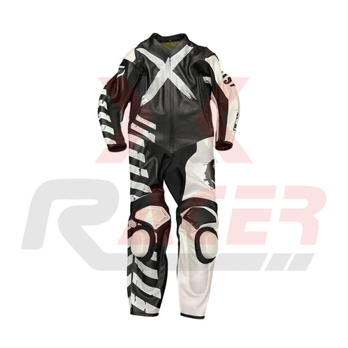 Black and White X3 Motobike Racing Suit with X Logo