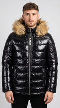 Shiny Black Puffer Jacket for Men and Women