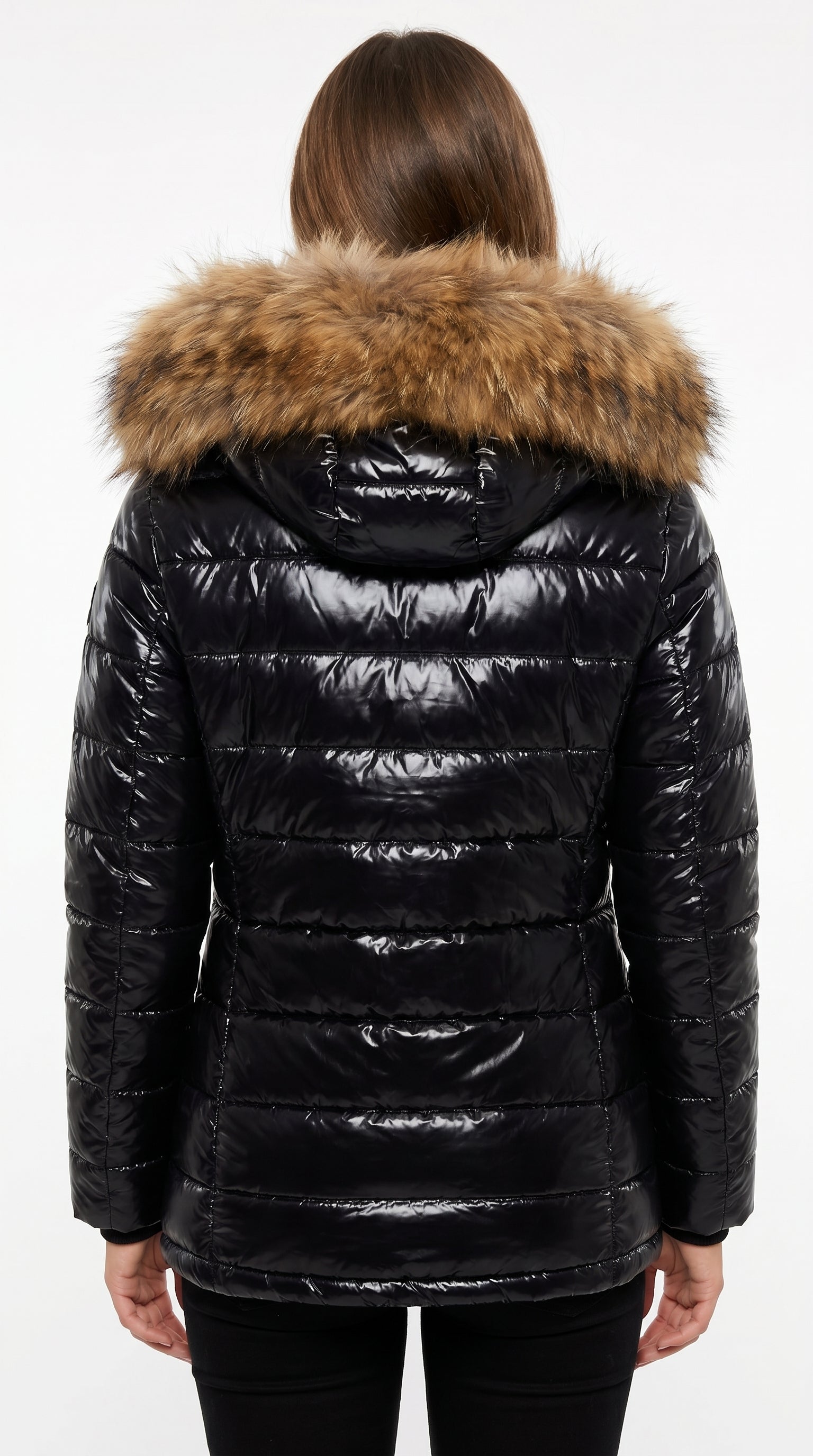 Shiny Black Puffer Jacket for Men and Women