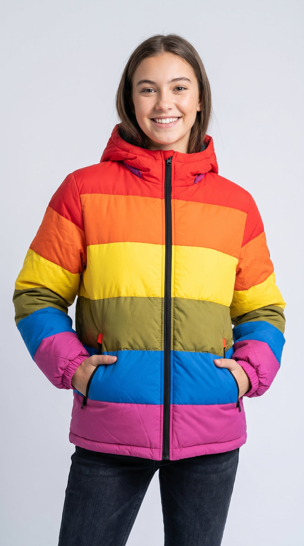 Rainbow Puffer Jacket for Men and Women