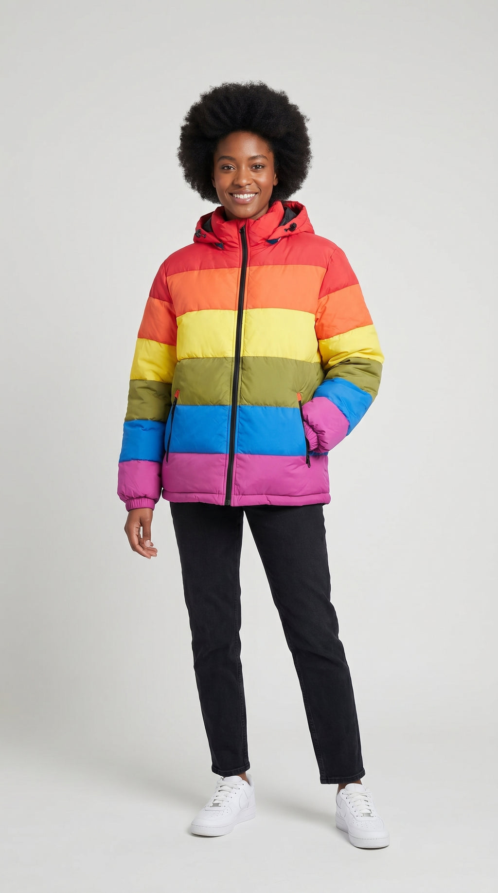 Rainbow Puffer Jacket for Men and Women
