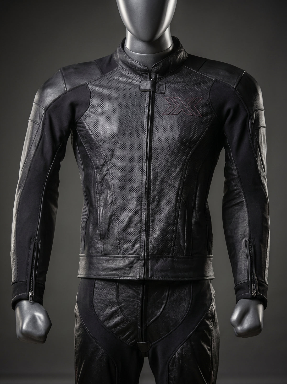 All Black Motorbike Leather  Suit