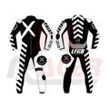 Black and White X3 Motobike Racing Suit with X Logo