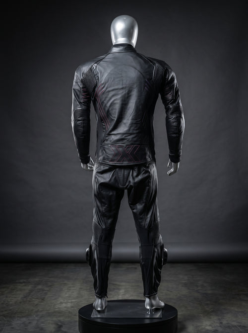 All Black Motorbike Leather  Suit