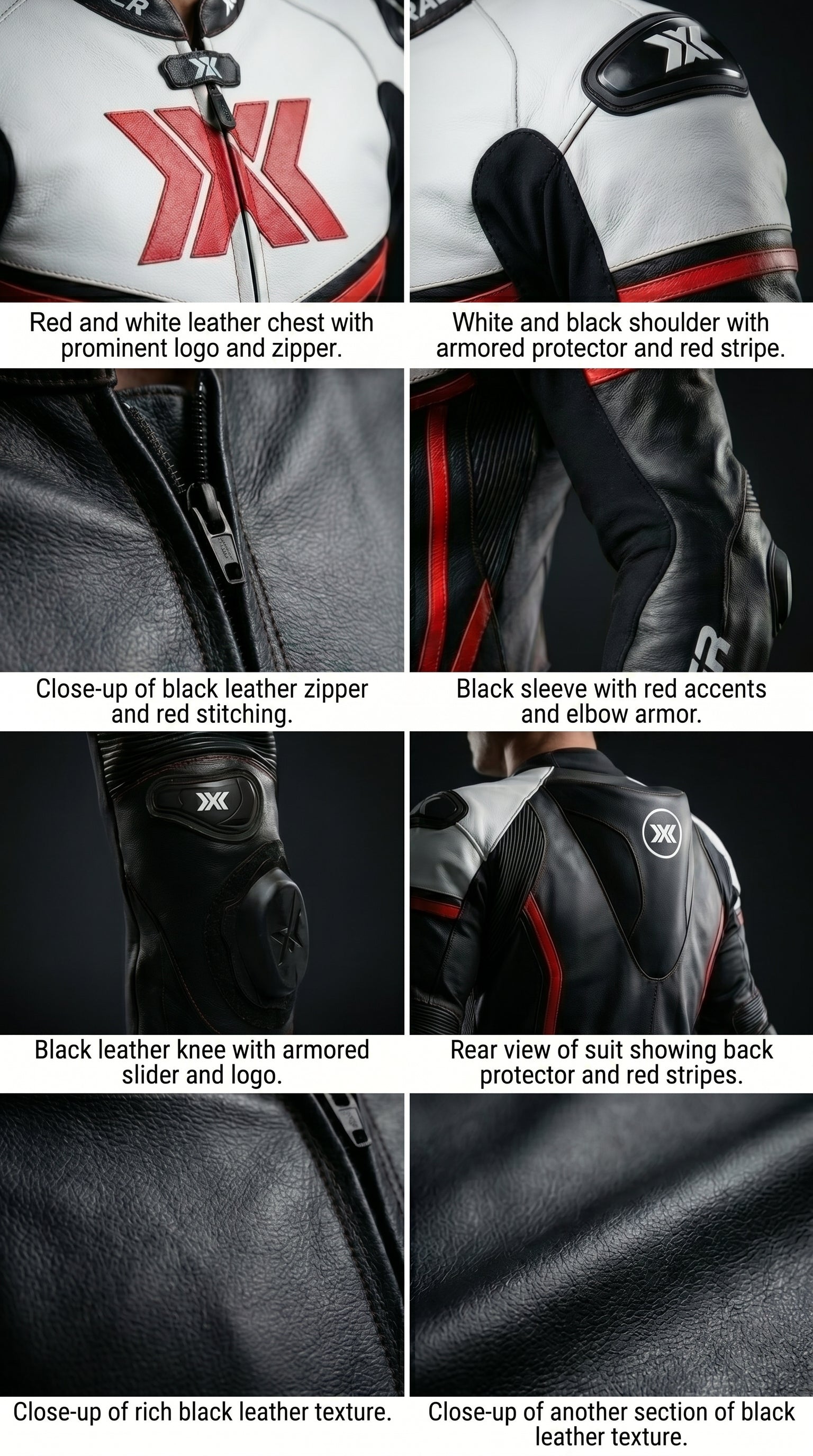 Black, Red and White X3 Motobike Racing Suit